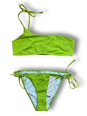Urban Outfitters Lime Green Asymmetric Bikini Set
